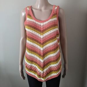 Tribal Jeans knit crewneck multi color vest, women's medium